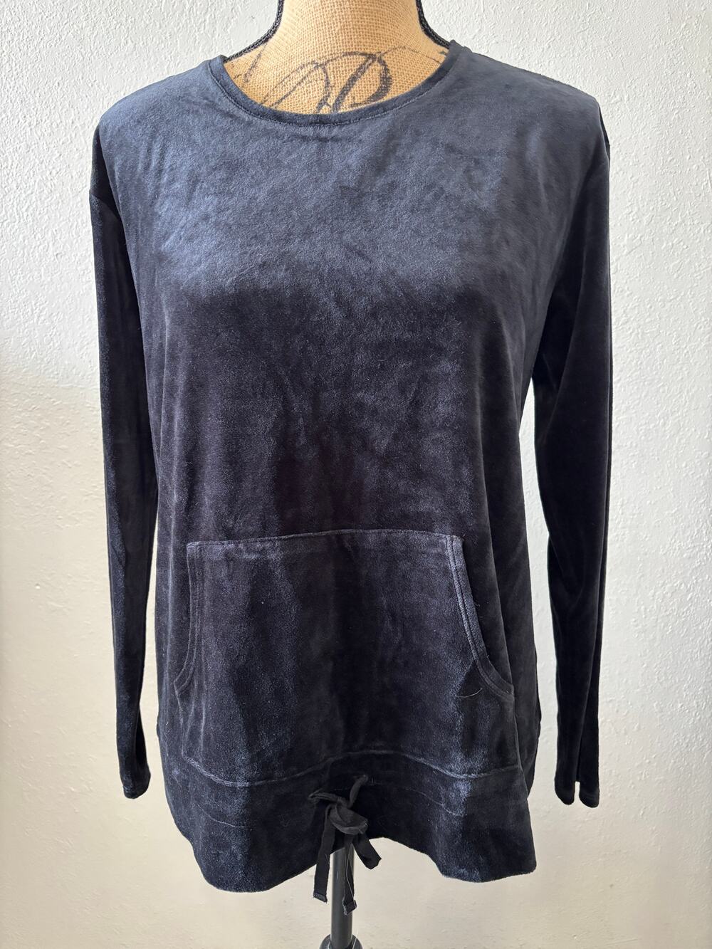 J.Jill Pure Jill Black Velvet Top Pullover Womens Size Medium